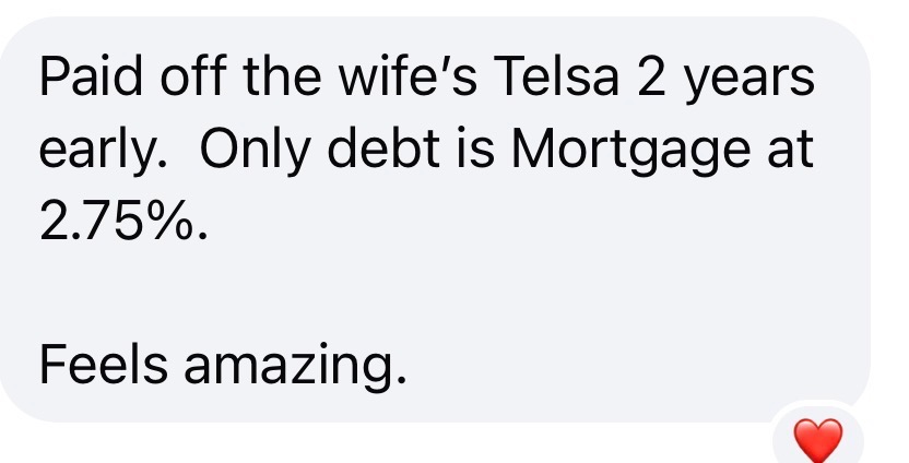 Testimonial - Paid off Tesla 2 years early